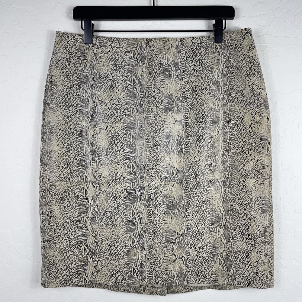 Spiegel Leather Snake Print Skirt Size 14